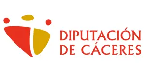 Escudo institucional de la Diputación de Cáceres, colaboradora en obras públicas.
