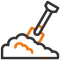 Icono que simboliza los servicios de mantenimiento de infraestructuras y caminos.